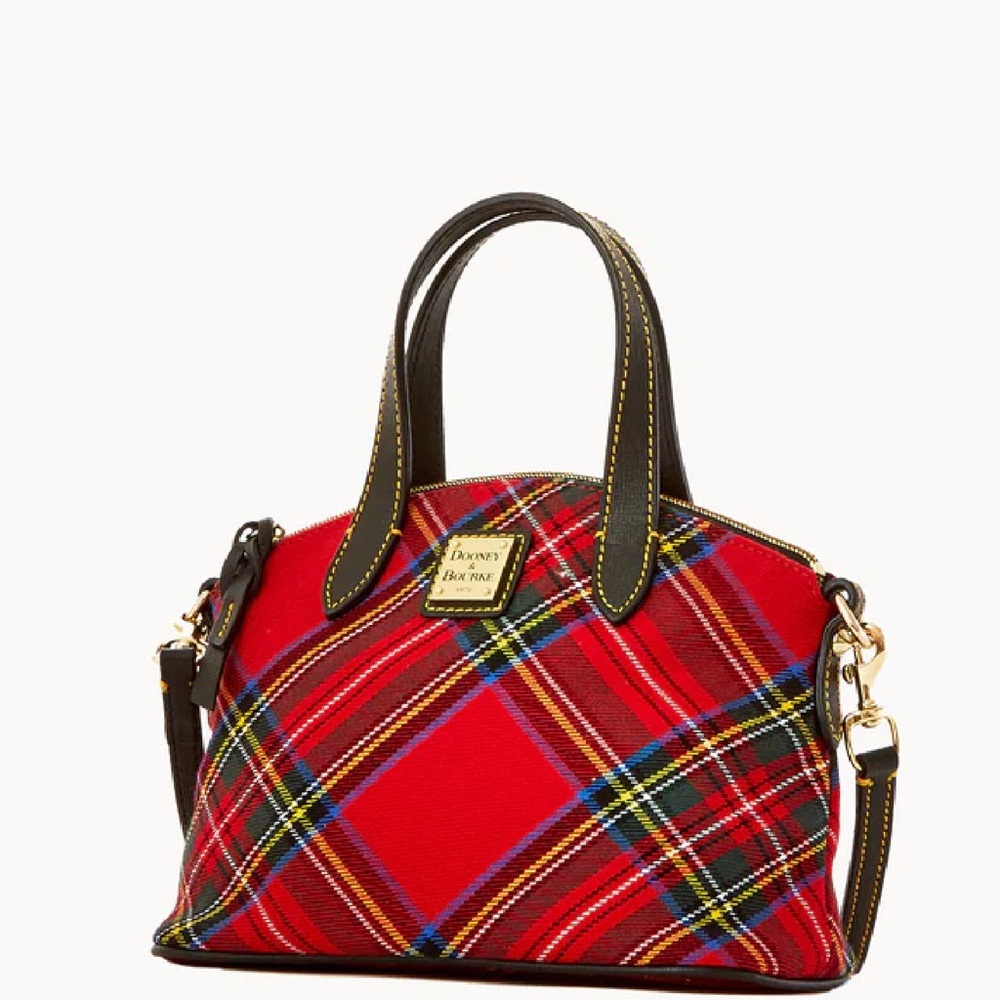 Dooney & Bourke Red and Blue Plaid Satchel
